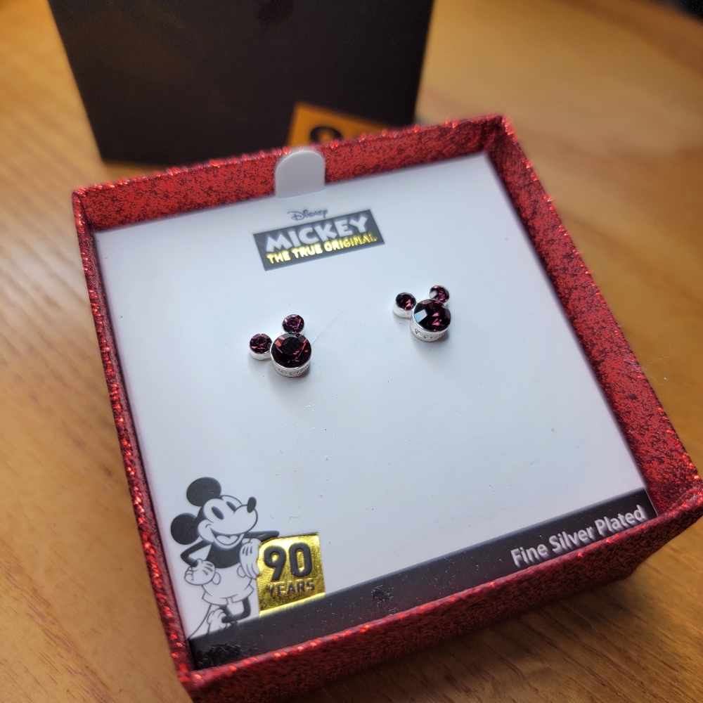 90th Anniversary Mickey Mouse Earring Purple Sliver